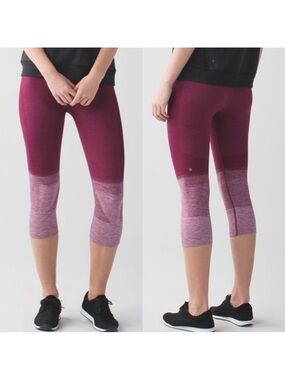 Lululemon Seamlessly Street Crop High Rise Leggings: Heathered Dashing Purple